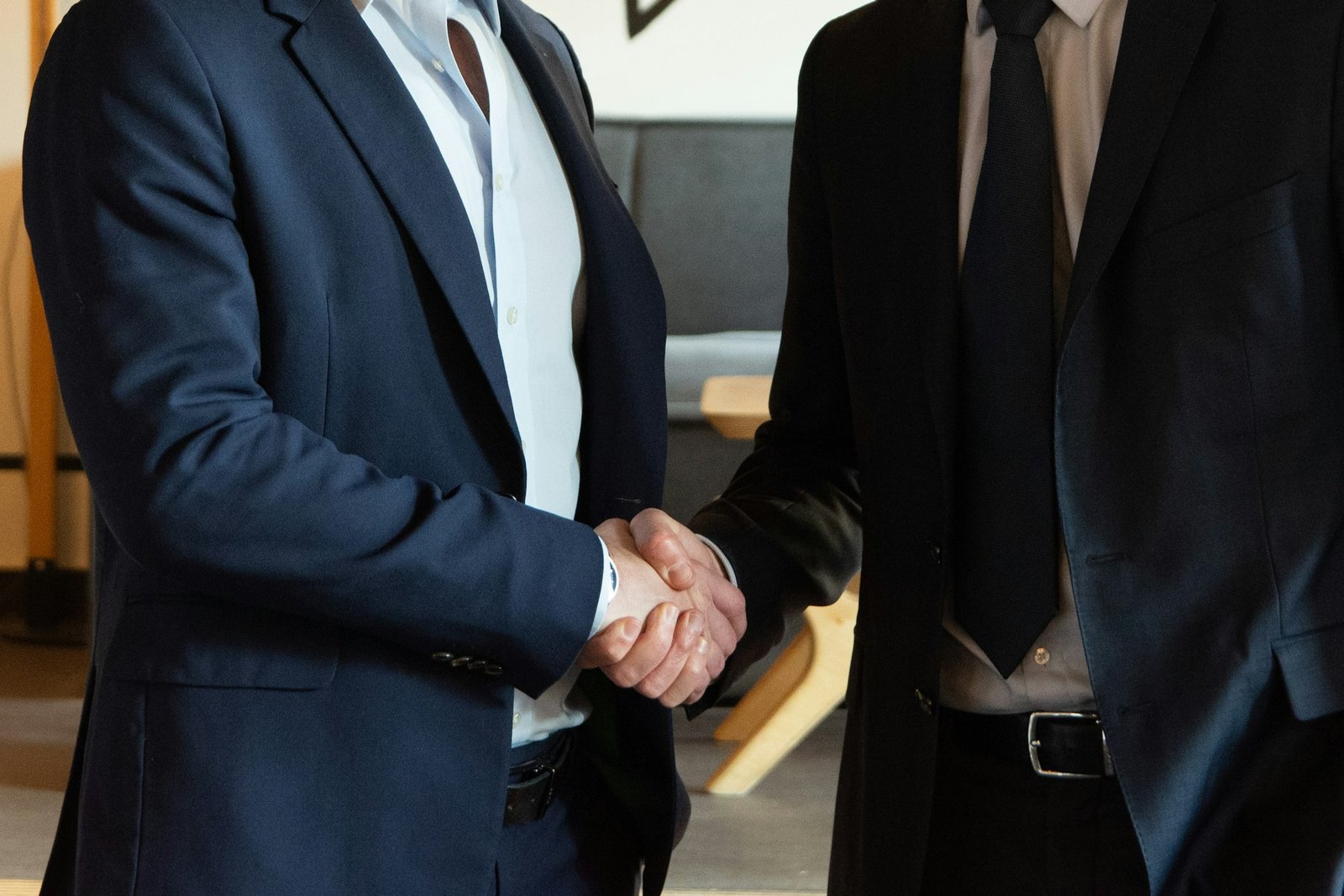 Two professionals shaking hands